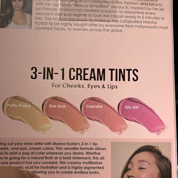 Manna Kadar Beauty 3-IN- 1 Cream Tints for Cheeks, Eyes & Lips. Set of 4. NEW - Picture 6 of 10
